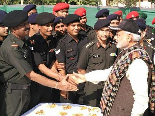 PM Diwali with indian army